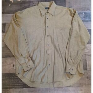 Pavone Men's Dress Shirt L Made In Italy 55% Cotton 45% Polyester Long Sleeve Be